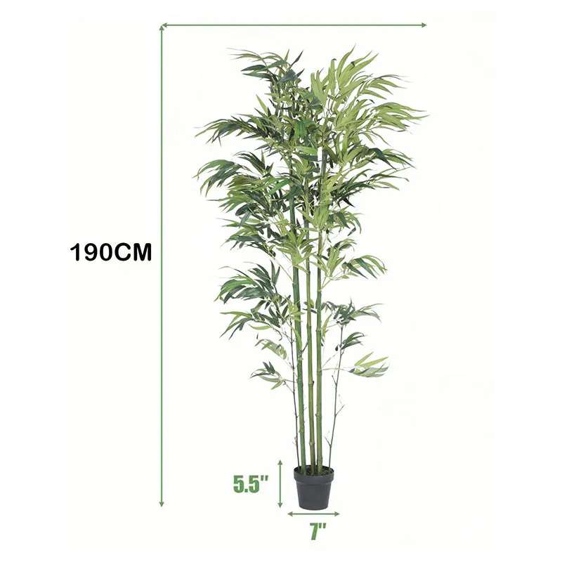 Reed Artificial Bamboo With Black Plastic Pot - 6.3 Feet media 6