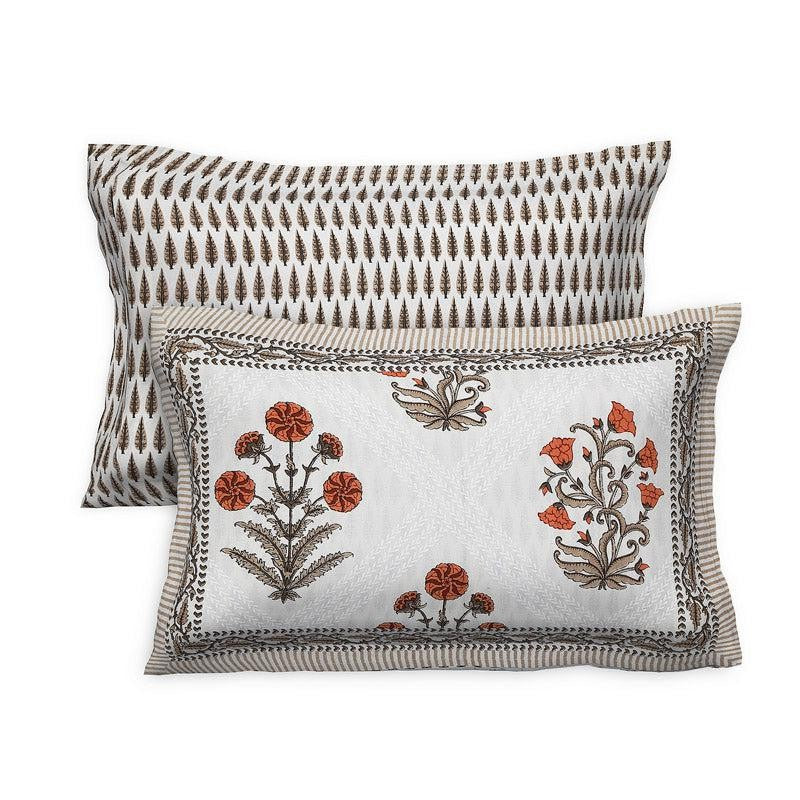 Brynn Floral Cotton Bedsheet (Brown,Grey) - 160 TC media 5