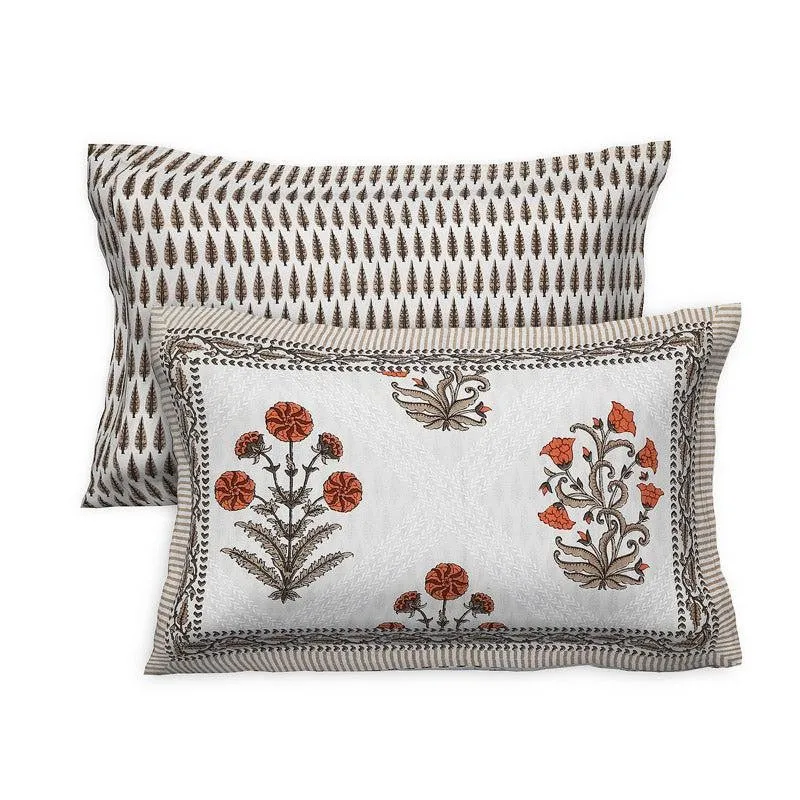 Brynn Floral Cotton Bedsheet (Brown,Grey) - 160 TC - 5