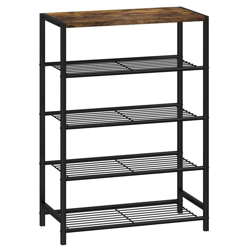 Strong Metal Shoe Rack - Black,Brown media 6