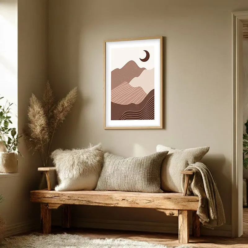 Pastel Solitude Canvas Wall Painting With Brown Frame media 3