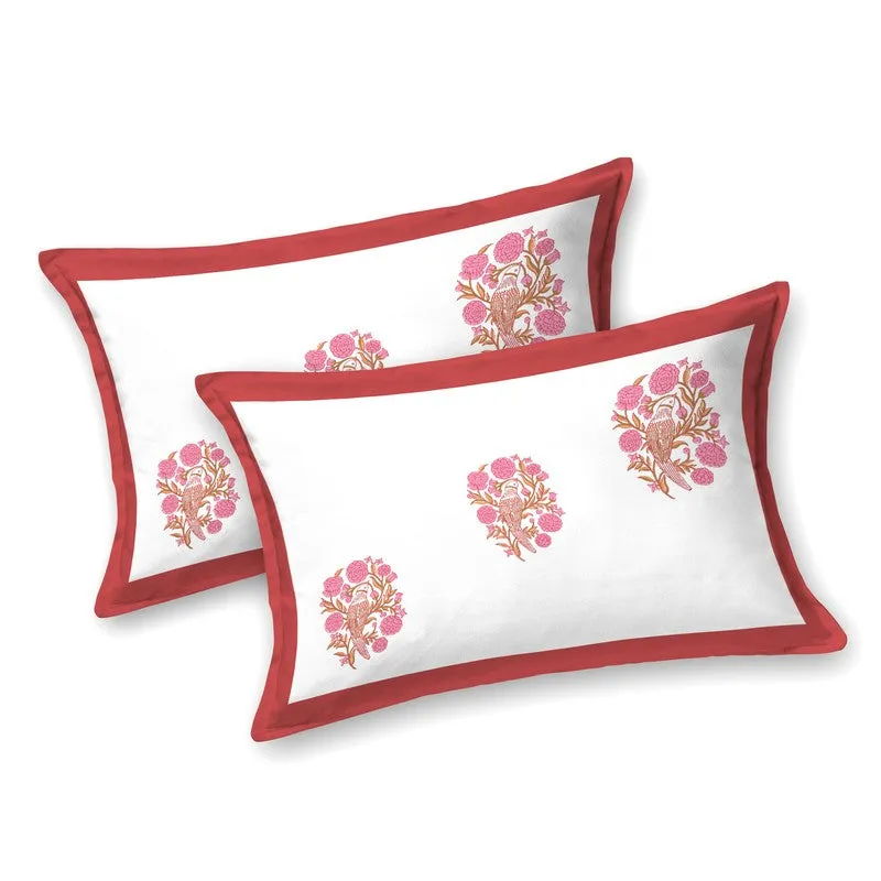 Royal Rang Cotton Bedsheet (Red,White) - 120 TC media 4