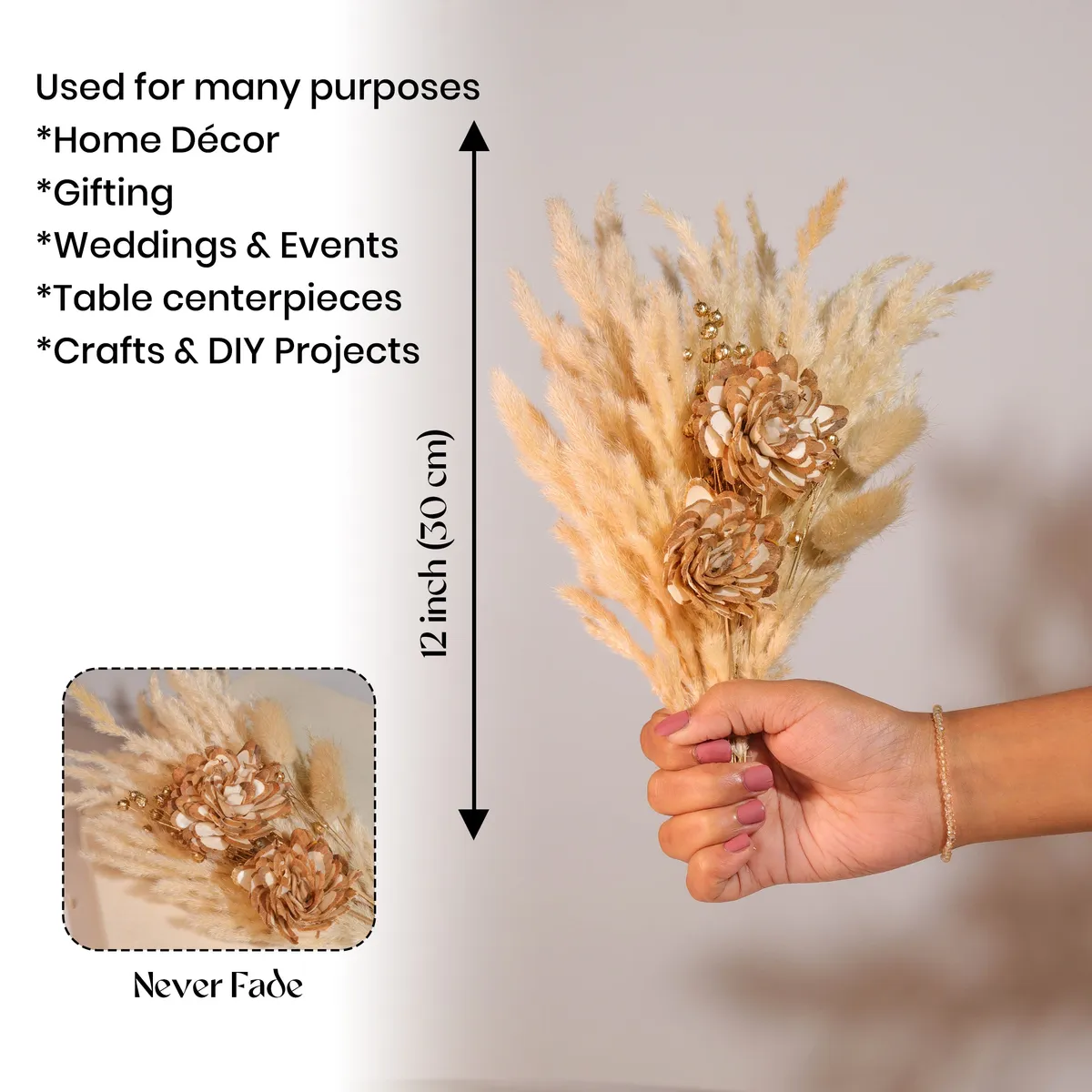 BloomAura Artificial Flowers with Vase - Brown media 6