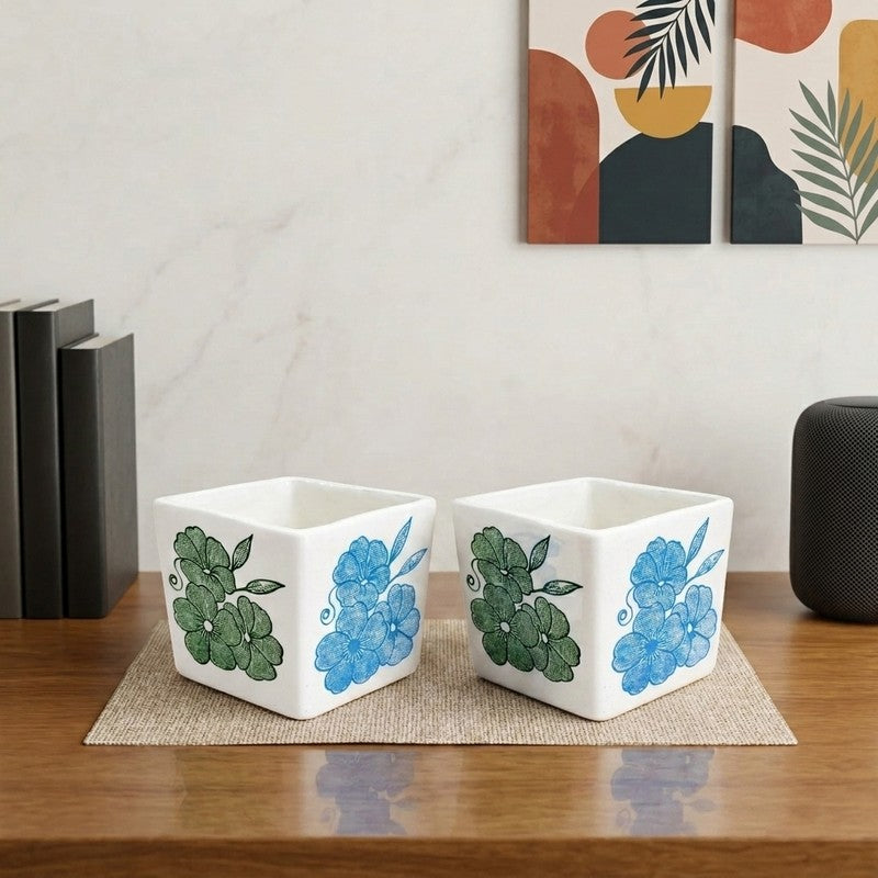 Petal Pair Ceramic Planter - Set of Two