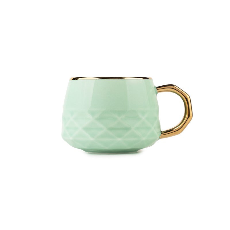 Luxesip Porcelain Tea Cup (200 mL Each,Green) - Set Of Six media 5