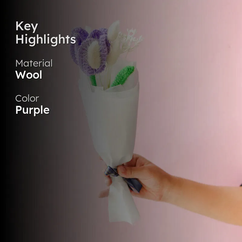 Knot & Petal I Crochet Flower Bouquet - Purple media 2