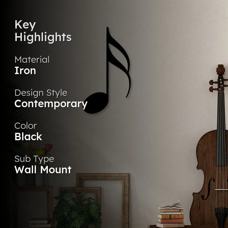 Semibreve Musical Note Black Iron Wall Accent media 2