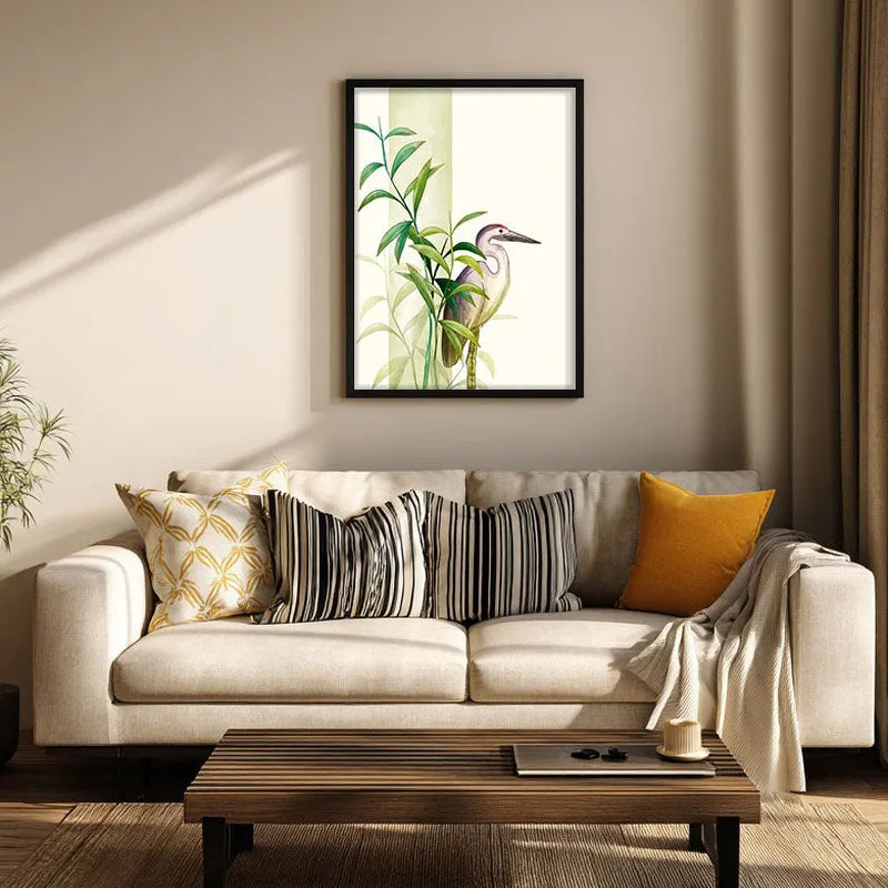 Soothing Stork Botanical Archival Paper Wall Art With Frame media 1