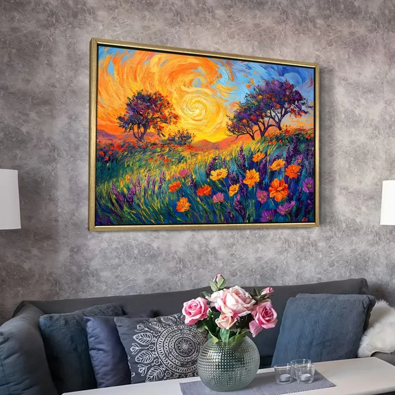 Twilight Blossoms Canvas Wall Painting With Frame media 6