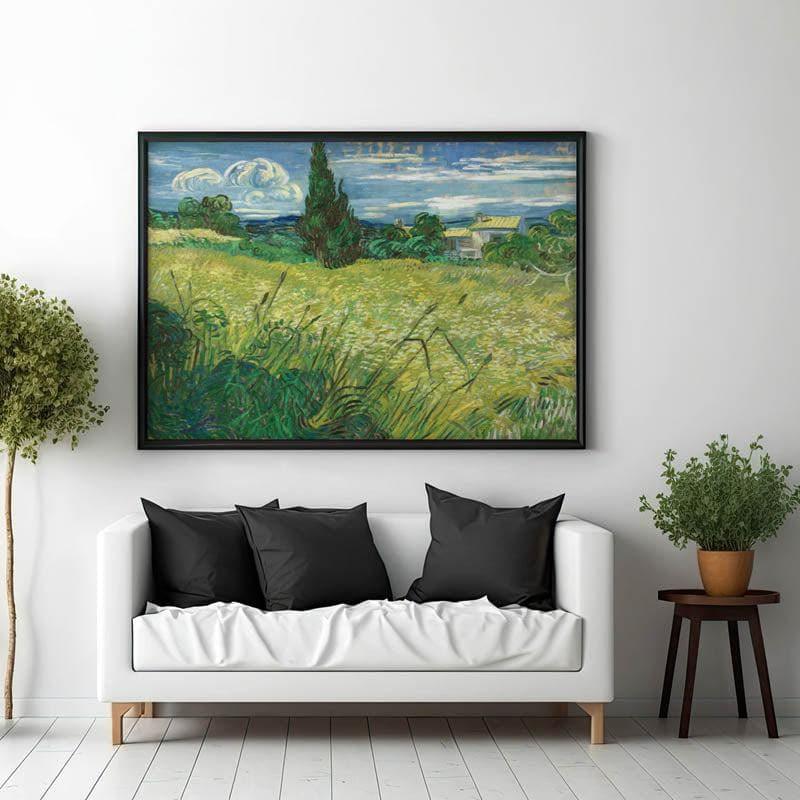 Green Field By Vincent Van Gogh - Black Frame