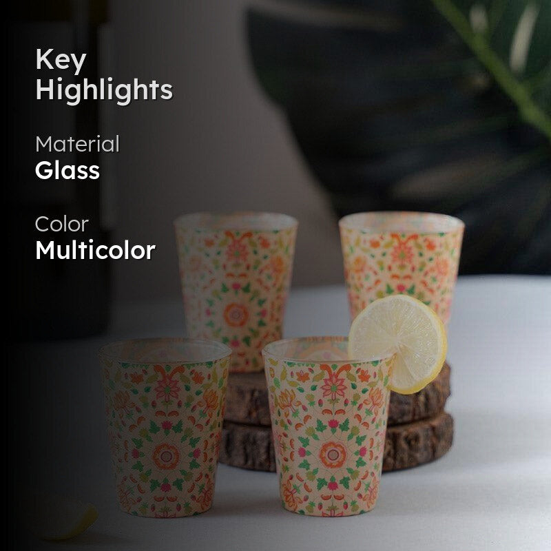 Mughal Blooms Shot Glass  (30 ml) - Set Of Four media 2