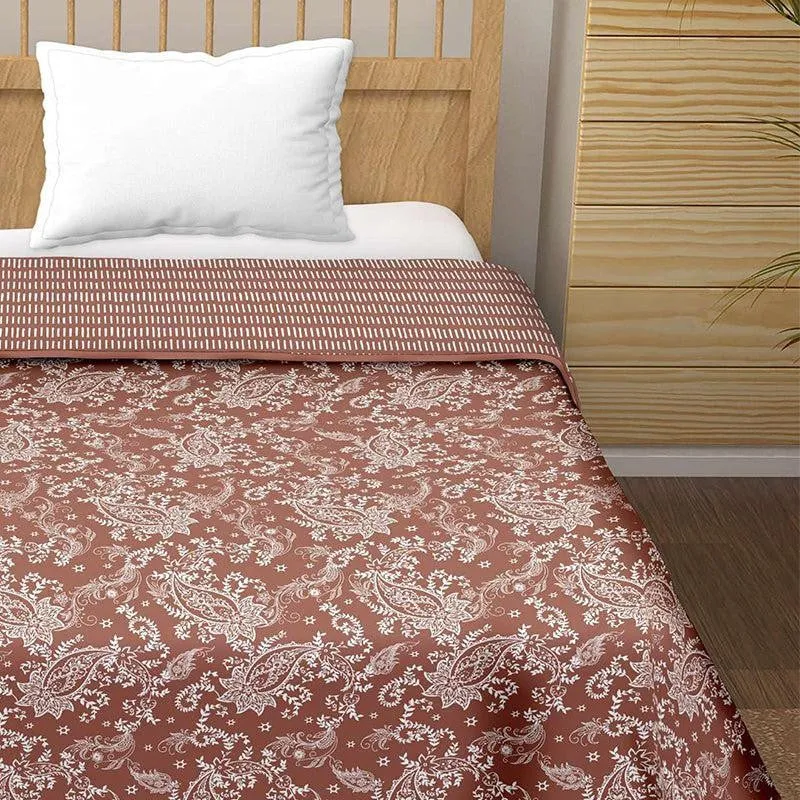 Disha Reversible Cotton Dohar (Brown)  - 180 GSM media 5