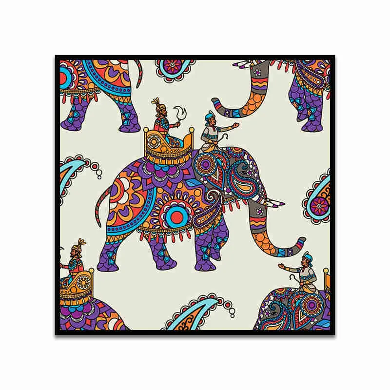 Psych Elephant Rider Canvas Wall Art With Frame media 5