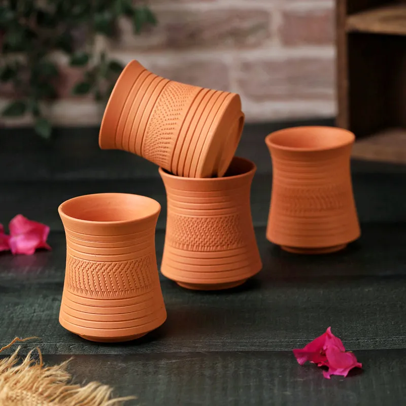 Mitti Curve Terracotta Glass (250 mL) - Set Of Four media 5