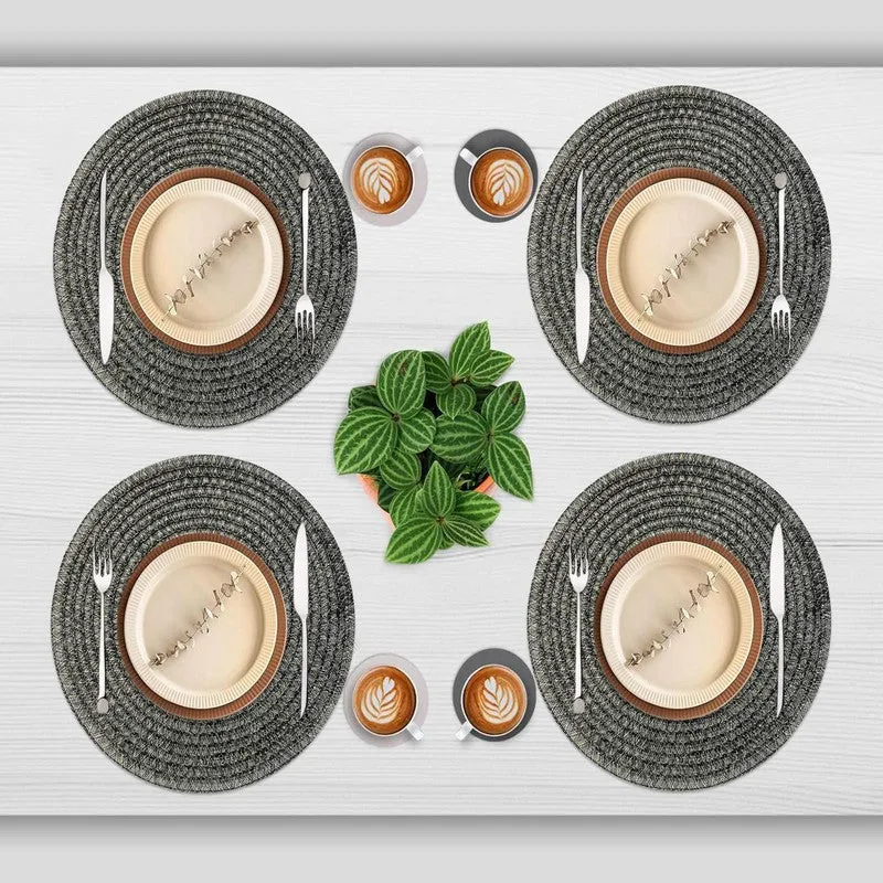 Onyxa Round Black PVC Table Mats - Set Of Four media 3