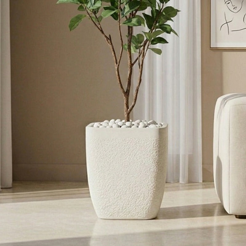 Dhara Floor Planter - White