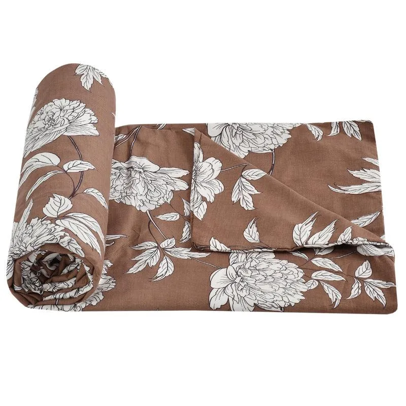 Dusky Garden Floral Cotton Duvet Cover - 210 TC media 5