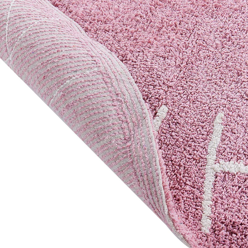 Alphabetica Tufted Cotton Area Rug - Pink media 5