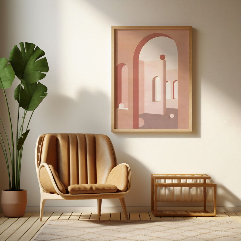 Arcadia Archival Canvas Wall Art - Natural Brown Frame
