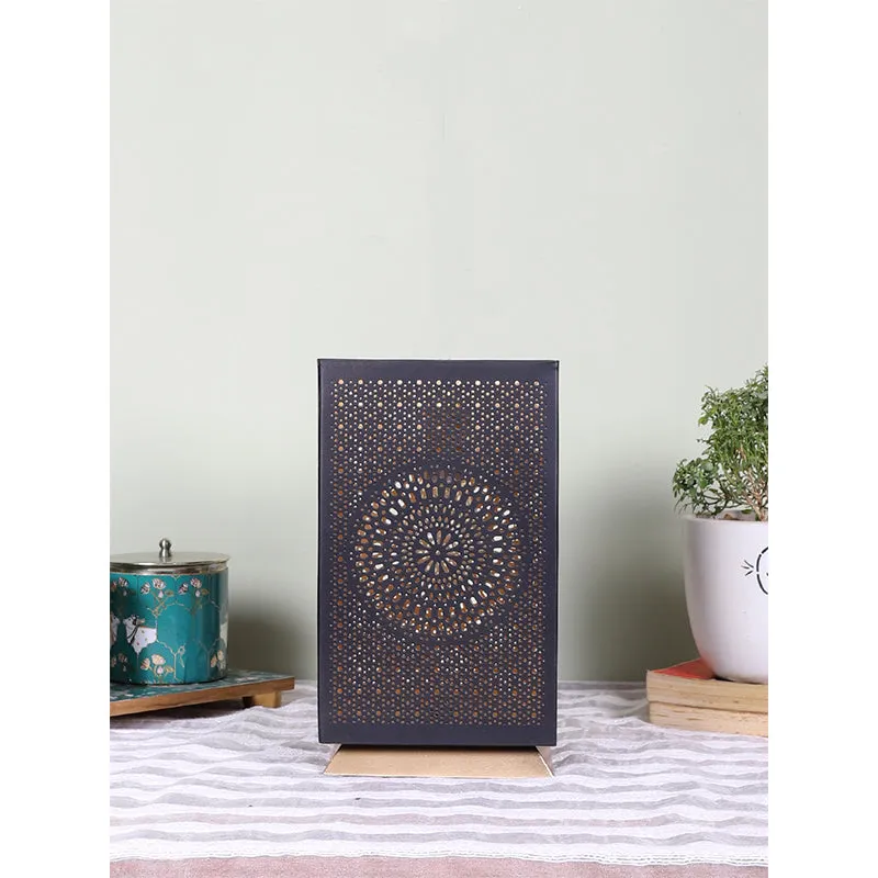 Anura Etched Floral Metal Table Lamp - Gold media 3