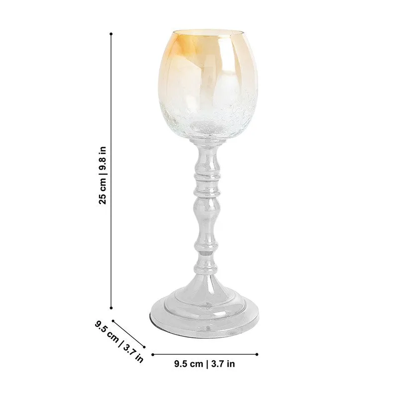 Polido Textured Glass Candle Holder - Silver media 7