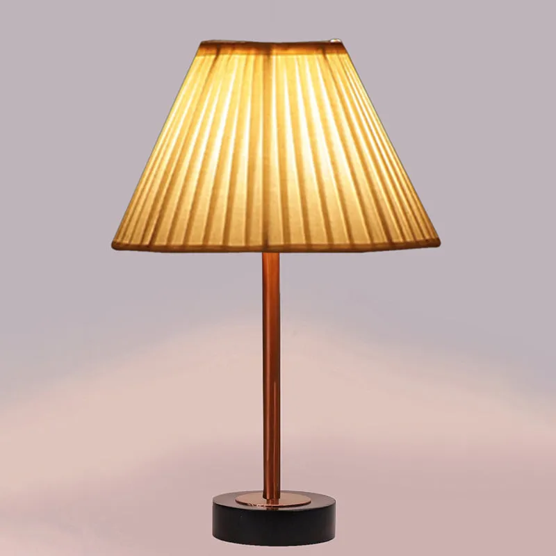 Pleatra Rodin Wooden Table Lamp - OffWhite,Copper,Black media 5