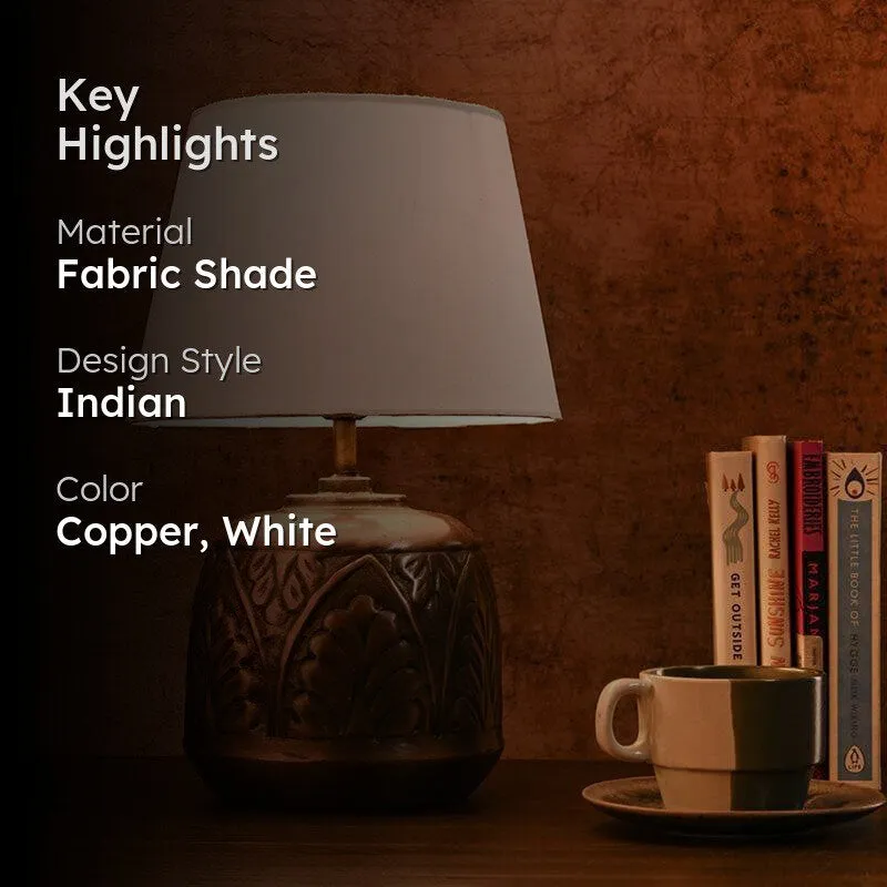 Fiza Etched Fabric Table Lamp - Copper,White media 2