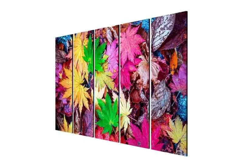 Kaleidoscopic Leaves Wall Art - Five Piece Set media 5