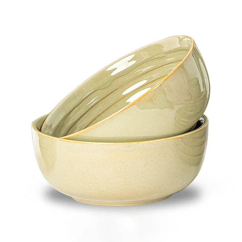 Lilyvein Porcelain Serving Bowl (Green/1000 mL) - Set Of Two media 7