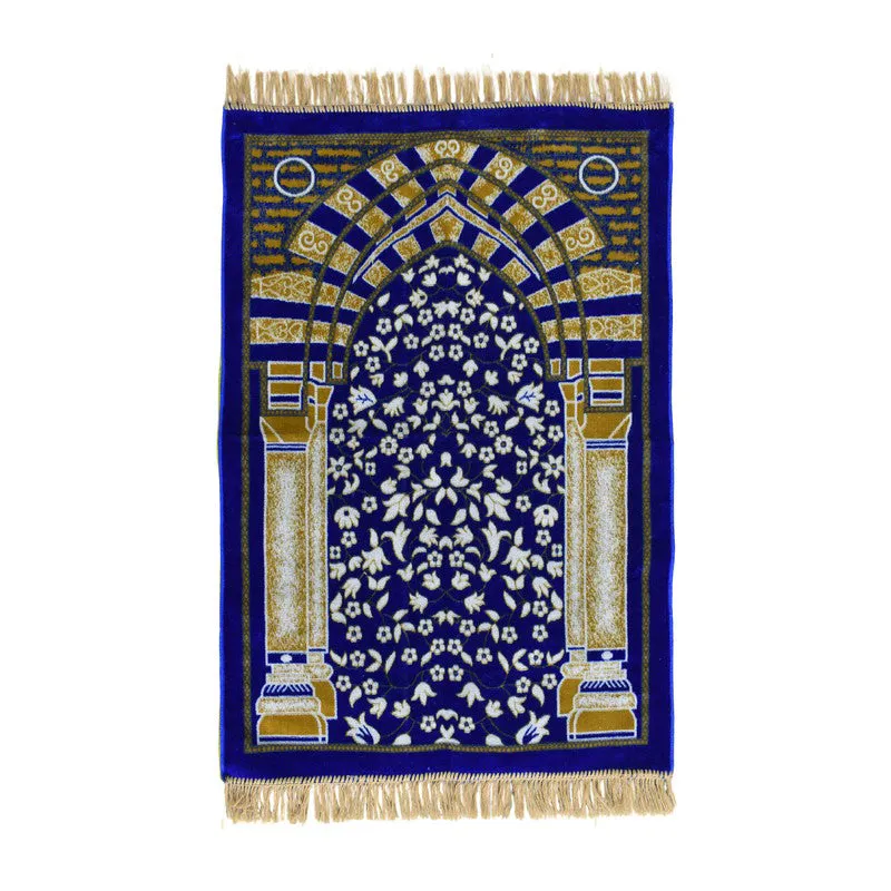 Classic Noor Velvet Pyaer Mat - Blue,Beige media 3