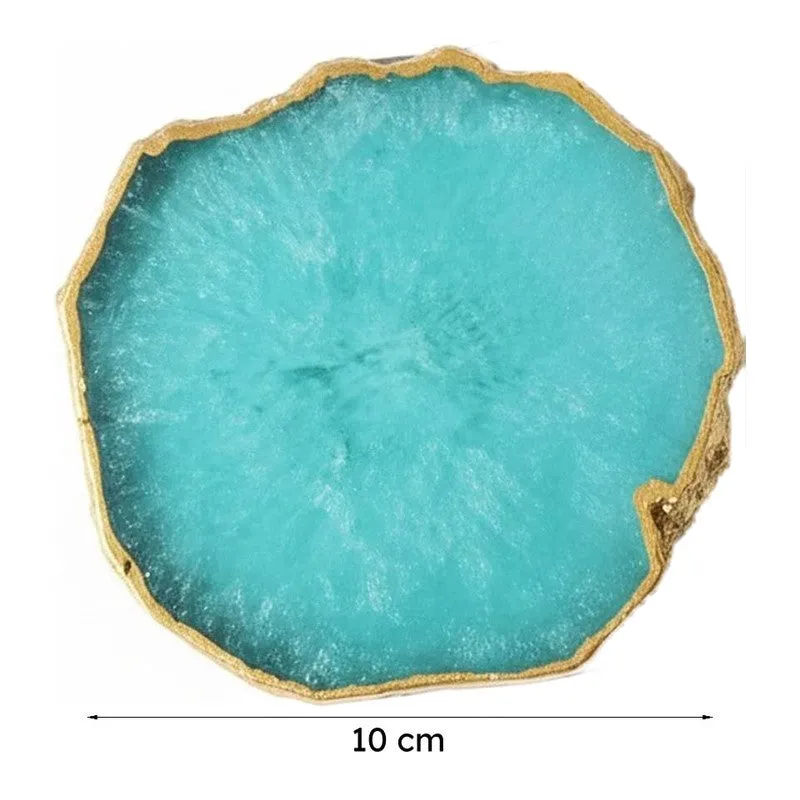 Celeste Handcrafted Crystal Agate Coaster (Green) - Set Of Four media 6