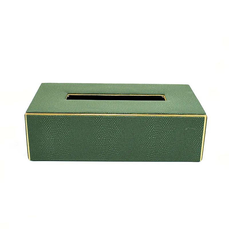 Tisquo Edge Faux Leather Tissue Box - Olive Green media 3