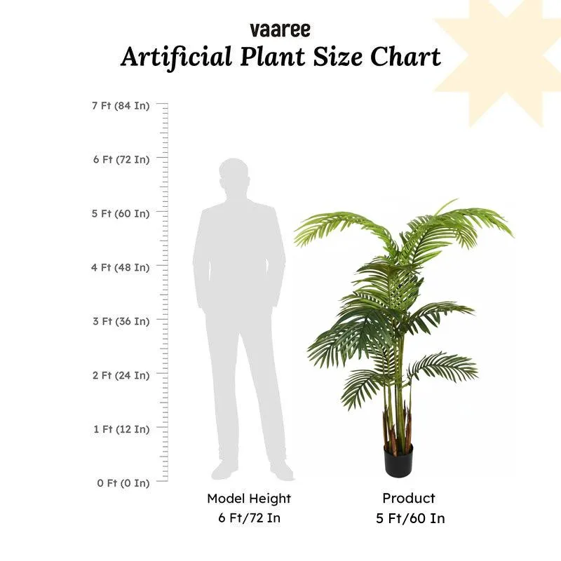 Verdiq Artificial Palm With Black Plastic Pot - 5 Feet media 7