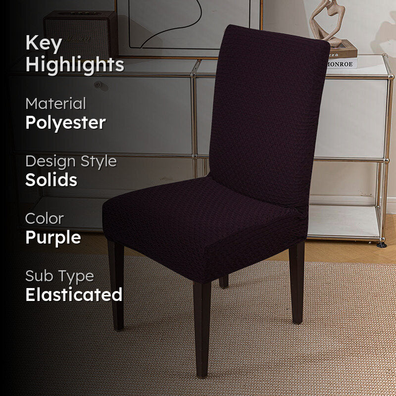 Lush Wrap Solid Chair Cover - Purple media 2