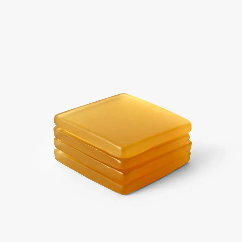 Glossy Diamond Mist Glass Coaster (Yellow) - Set Of Four media 3