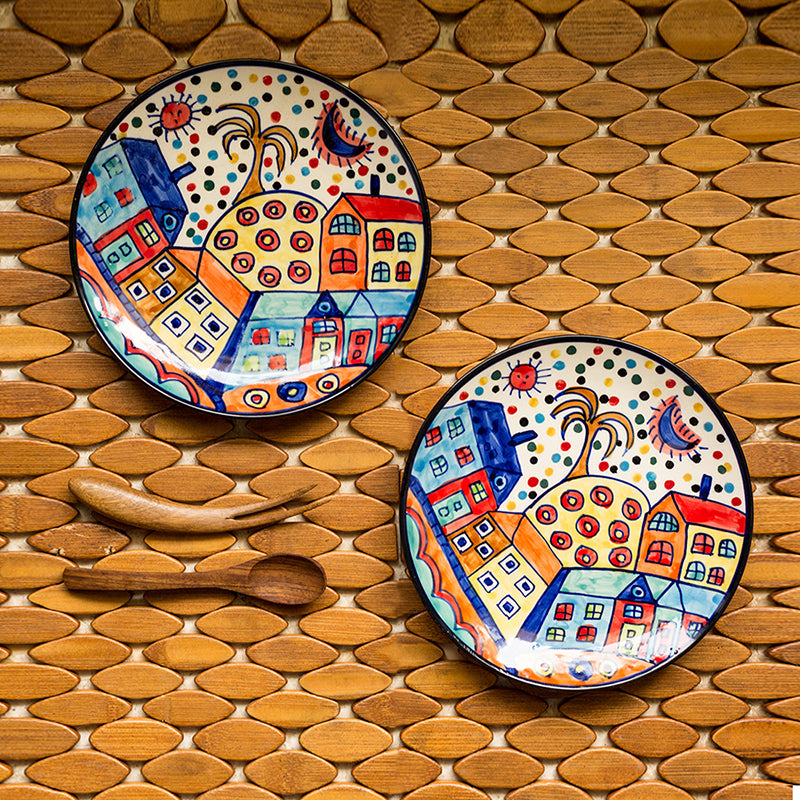 Coastal Cottage Ceramic Quarter Plate - Set Of Two