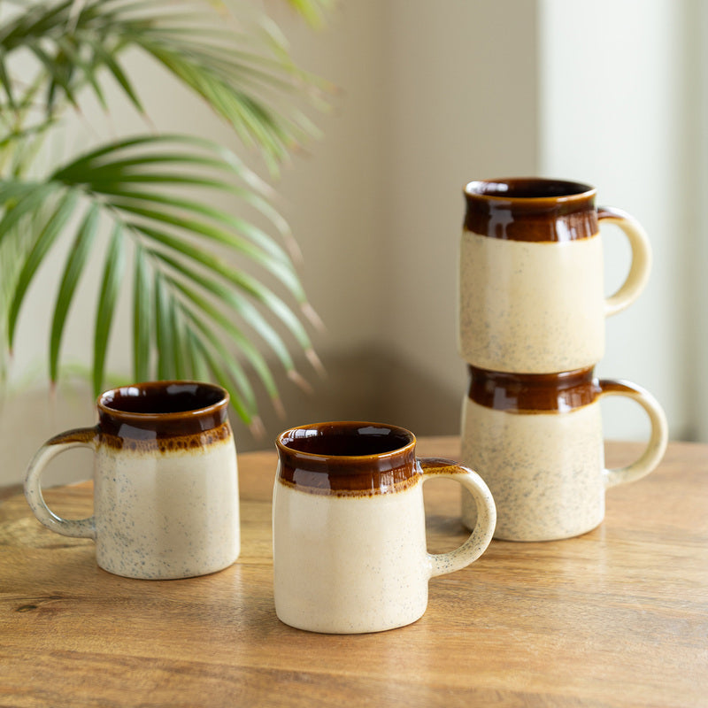 Marlowe Ceramic Coffee Mug (320 mL Each) - Set of Four
