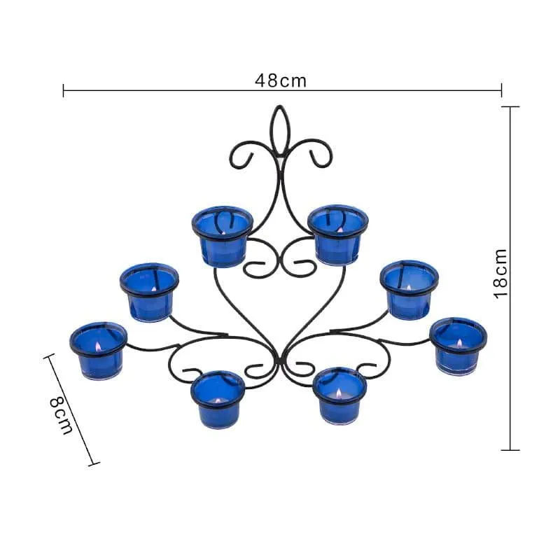 Floral Candle Holder - Blue media 4