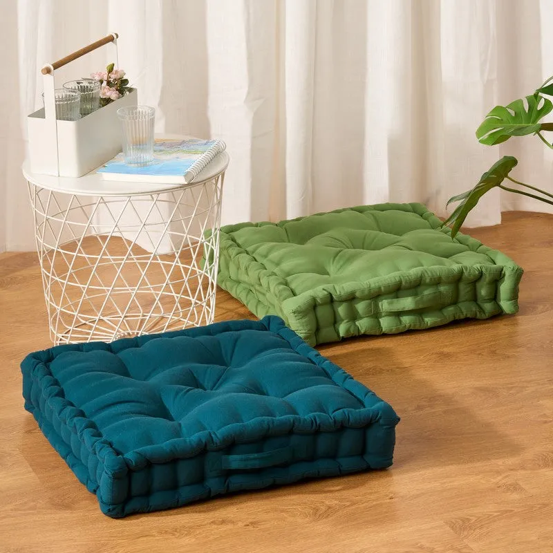 Marlon Cotton Floor Cushion - Botanical Green media 6