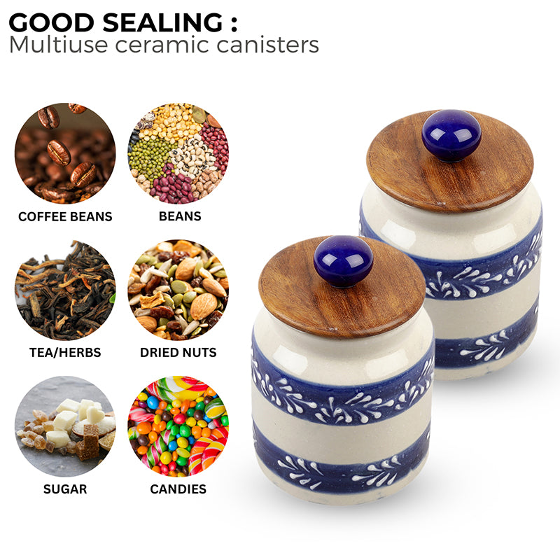Jiva Ceramic Jar (500 mL Each) - Set Of Two image 5