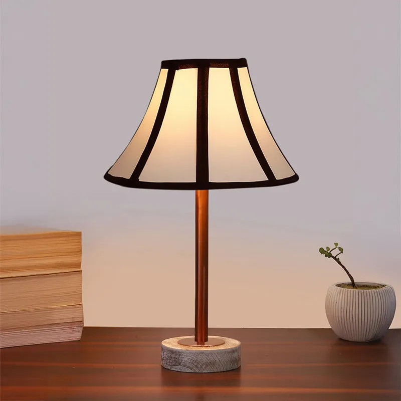 Stripra Rodin Wooden Table Lamp - White,Copper media 2