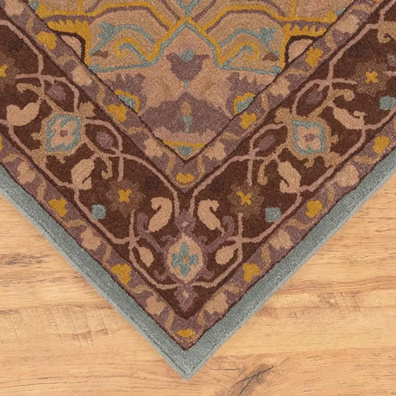 Pavati Hand Tufted Ethnic Wool & Nylon Carpet - Brown media 6