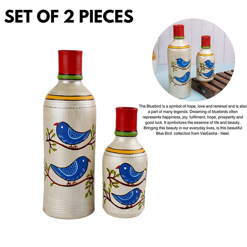 Mashiko Handpainted Terracotta Vase - Set Of Two media 3