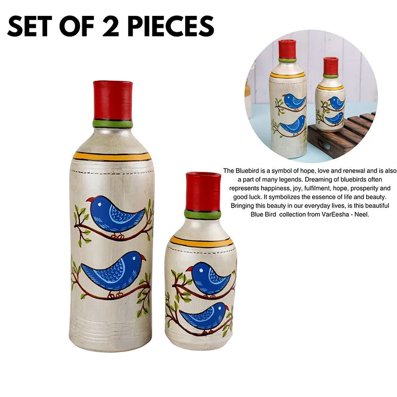 Mashiko Handpainted Terracotta Vase - Set Of Two media 3