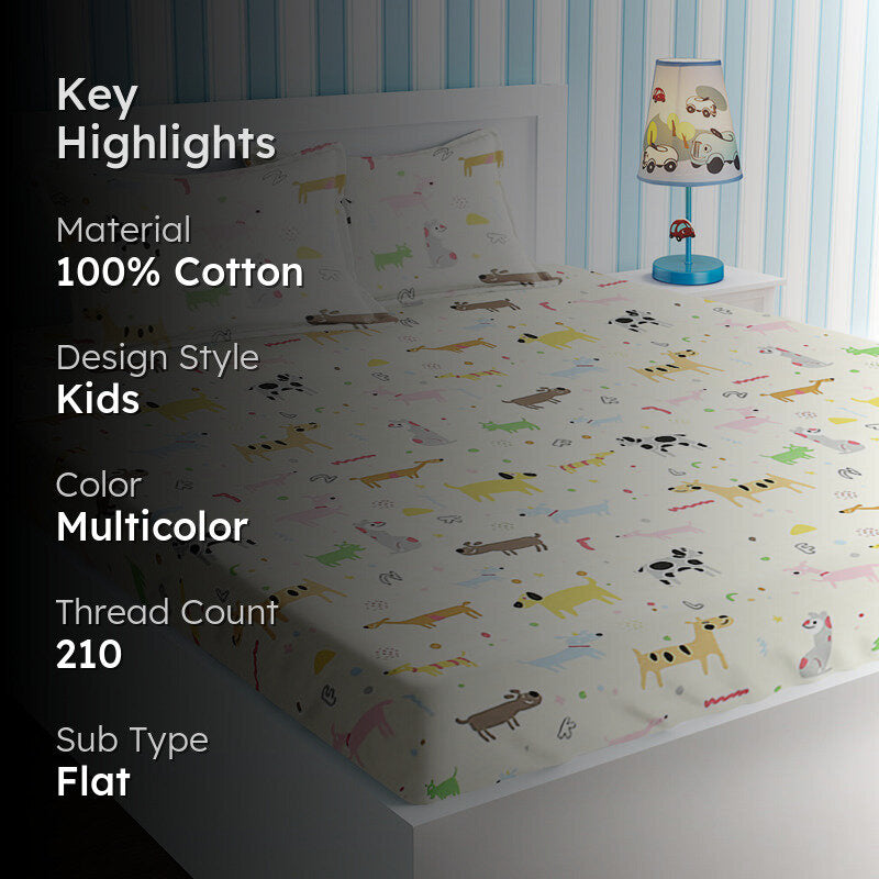Forest Pals Kids Cotton Bedsheet - 210 TC media 2