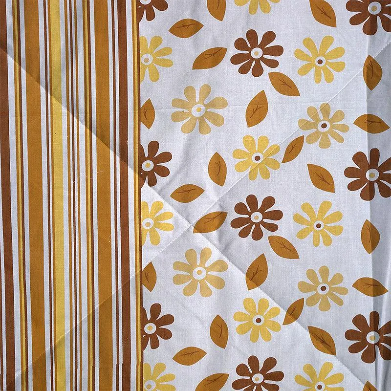 Swayam Smera Floral Bedding Set - Yellow & Brown media 5