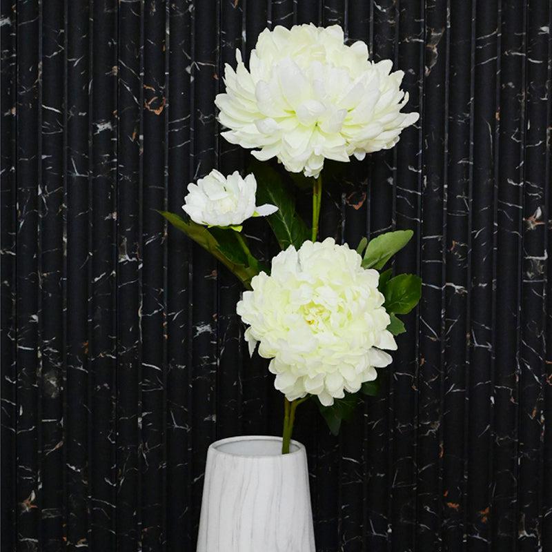 Artificial Peony Flower Stick - White media 4