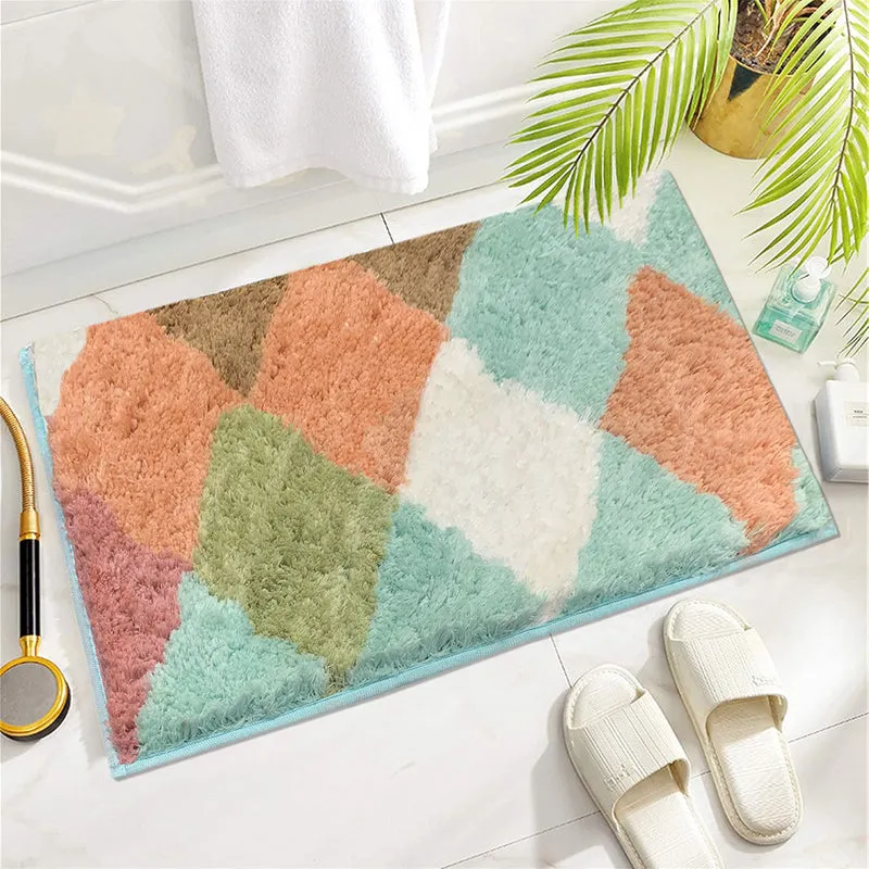 Fuzzy Diamonds Microfiber Bath Mat media 1