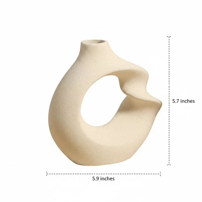 Orbio Sculptural Abstract Ceramic Vase - Ivory media 6