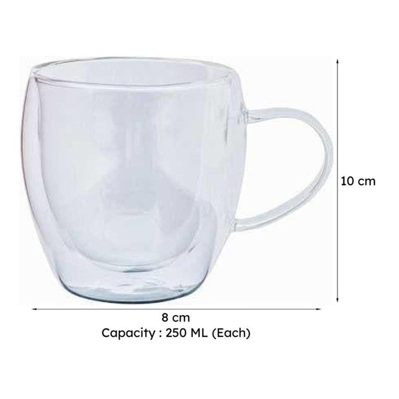 Cooltrex Glass Tea Cup (250 mL Each)  -  Set of Two media 8